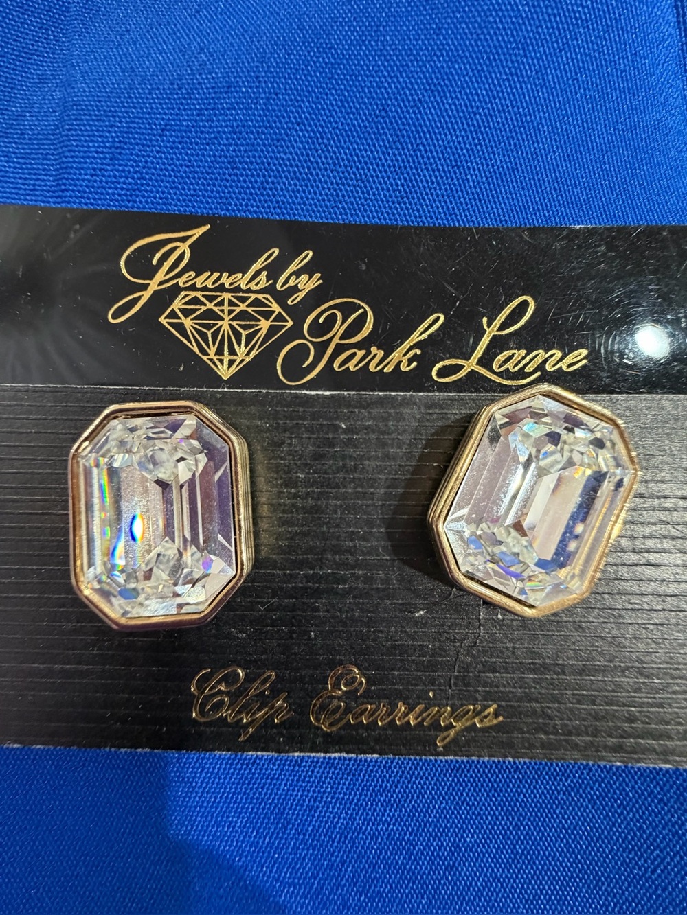 Park Lane Clear Faceted Gold-Tone Clip-On Earrings